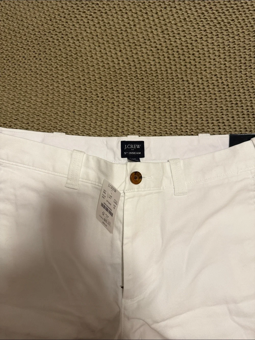 J. Crew Factory White Flat-Front Cotton Shorts